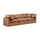  Manufacturer Color_Cognac -- Indulge 105" Cognac Vegan Leather Upholstered 3 pc Modular Sofa IMAGE 1