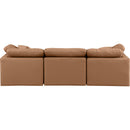 Meridian Indulge Cognac Vegan Leather Modular Sofa IMAGE 3