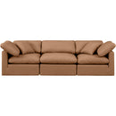  Manufacturer Color_Cognac -- Indulge 105" Cognac Vegan Leather Upholstered 3 pc Modular Sofa IMAGE 4