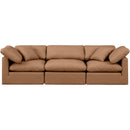 Meridian Indulge Cognac Vegan Leather Modular Sofa IMAGE 4