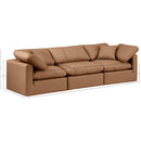  Manufacturer Color_Cognac -- Indulge 105" Cognac Vegan Leather Upholstered 3 pc Modular Sofa IMAGE 8