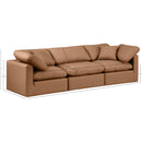 Meridian Indulge Cognac Vegan Leather Modular Sofa IMAGE 8