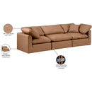  Manufacturer Color_Cognac -- Indulge 105" Cognac Vegan Leather Upholstered 3 pc Modular Sofa IMAGE 9