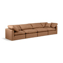 Meridian Indulge Cognac Vegan Leather Modular Sofa IMAGE 1