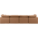  Manufacturer Color_Cognac -- Indulge 140" Cognac Vegan Leather Upholstered 4 pc Modular Sofa IMAGE 3
