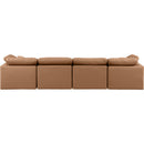 Meridian Indulge Cognac Vegan Leather Modular Sofa IMAGE 3