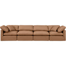  Manufacturer Color_Cognac -- Indulge 140" Cognac Vegan Leather Upholstered 4 pc Modular Sofa IMAGE 4