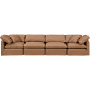 Meridian Indulge Cognac Vegan Leather Modular Sofa IMAGE 4