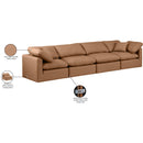  Manufacturer Color_Cognac -- Indulge 140" Cognac Vegan Leather Upholstered 4 pc Modular Sofa IMAGE 9