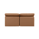 Meridian Indulge Cognac Vegan Leather Modular Sofa IMAGE 3