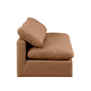 Manufacturer Color_Cognac -- Indulge 70" Cognac Vegan Leather Upholstered 2 pc Armless Modular Loveseat IMAGE 5
