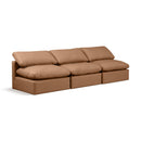  Manufacturer Color_Cognac -- Indulge 105" Cognac Vegan Leather Upholstered 3 pc Armless Modular Sofa IMAGE 1