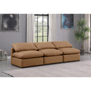  Manufacturer Color_Cognac -- Indulge 105" Cognac Vegan Leather Upholstered 3 pc Armless Modular Sofa IMAGE 2