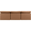  Manufacturer Color_Cognac -- Indulge 105" Cognac Vegan Leather Upholstered 3 pc Armless Modular Sofa IMAGE 3