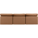 Meridian Indulge Cognac Vegan Leather Modular Sofa IMAGE 3