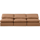  Manufacturer Color_Cognac -- Indulge 105" Cognac Vegan Leather Upholstered 3 pc Armless Modular Sofa IMAGE 4