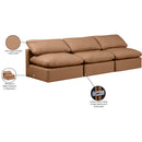 Manufacturer Color_Cognac -- Indulge 105" Cognac Vegan Leather Upholstered 3 pc Armless Modular Sofa IMAGE 8