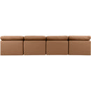 Manufacturer Color_Cognac -- Indulge 140" Cognac Vegan Leather Upholstered 4 pc Armless Modular Sofa IMAGE 3