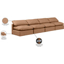  Manufacturer Color_Cognac -- Indulge 140" Cognac Vegan Leather Upholstered 4 pc Armless Modular Sofa IMAGE 8