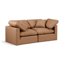 Meridian Indulge Cognac Vegan Leather Modular Sofa IMAGE 1