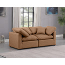  Manufacturer Color_Cognac -- Indulge 70" Cognac Vegan Leather Upholstered 2 pc Modular Loveseat IMAGE 2
