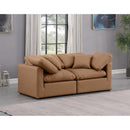 Meridian Indulge Cognac Vegan Leather Modular Sofa IMAGE 2