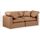 Meridian Indulge Cognac Vegan Leather Modular Sofa IMAGE 8