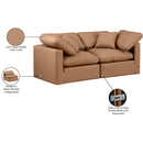  Manufacturer Color_Cognac -- Indulge 70" Cognac Vegan Leather Upholstered 2 pc Modular Loveseat IMAGE 9