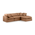  Manufacturer Color_Cognac -- Indulge 105" Cognac Vegan Leather Upholstered 4 pc Modular Sectional IMAGE 1