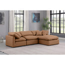  Manufacturer Color_Cognac -- Indulge 105" Cognac Vegan Leather Upholstered 4 pc Modular Sectional IMAGE 2