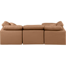  Manufacturer Color_Cognac -- Indulge 105" Cognac Vegan Leather Upholstered 4 pc Modular Sectional IMAGE 3