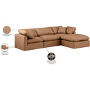  Manufacturer Color_Cognac -- Indulge 105" Cognac Vegan Leather Upholstered 4 pc Modular Sectional IMAGE 9