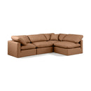  Manufacturer Color_Cognac -- Indulge 105" Cognac Vegan Leather Upholstered 4 pc Modular Sectional IMAGE 1