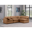  Manufacturer Color_Cognac -- Indulge 105" Cognac Vegan Leather Upholstered 4 pc Modular Sectional IMAGE 2