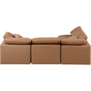  Manufacturer Color_Cognac -- Indulge 105" Cognac Vegan Leather Upholstered 4 pc Modular Sectional IMAGE 3