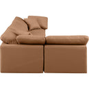  Manufacturer Color_Cognac -- Indulge 105" Cognac Vegan Leather Upholstered 4 pc Modular Sectional IMAGE 5