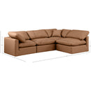  Manufacturer Color_Cognac -- Indulge 105" Cognac Vegan Leather Upholstered 4 pc Modular Sectional IMAGE 9