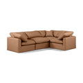  Manufacturer Color_Cognac -- Indulge 105" Cognac Vegan Leather Upholstered 4 pc Modular Sectional IMAGE 1
