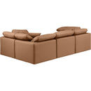  Manufacturer Color_Cognac -- Indulge 105" Cognac Vegan Leather Upholstered 4 pc Modular Sectional IMAGE 3