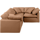  Manufacturer Color_Cognac -- Indulge 105" Cognac Vegan Leather Upholstered 4 pc Modular Sectional IMAGE 4