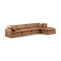  Manufacturer Color_Cognac -- Indulge 140" Cognac Vegan Leather Upholstered 5 pc Modular Sectional IMAGE 1