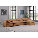  Manufacturer Color_Cognac -- Indulge 140" Cognac Vegan Leather Upholstered 5 pc Modular Sectional IMAGE 2
