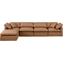 Manufacturer Color_Cognac -- Indulge 140" Cognac Vegan Leather Upholstered 5 pc Modular Sectional IMAGE 4