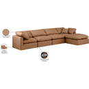  Manufacturer Color_Cognac -- Indulge 140" Cognac Vegan Leather Upholstered 5 pc Modular Sectional IMAGE 9