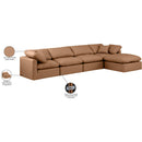 Meridian Indulge Cognac Vegan Leather Modular Sectional IMAGE 9