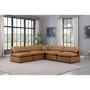  Manufacturer Color_Cognac -- Indulge 105" Cognac Vegan Leather Upholstered 5 pc Modular Sectional IMAGE 2