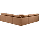  Manufacturer Color_Cognac -- Indulge 105" Cognac Vegan Leather Upholstered 5 pc Modular Sectional IMAGE 3