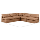 Meridian Indulge Cognac Vegan Leather Modular Sectional IMAGE 8