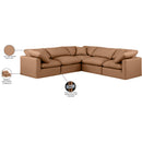  Manufacturer Color_Cognac -- Indulge 105" Cognac Vegan Leather Upholstered 5 pc Modular Sectional IMAGE 10