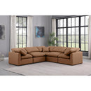  Manufacturer Color_Cognac -- Indulge 105" Cognac Vegan Leather Upholstered 5 pc Modular Sectional IMAGE 2